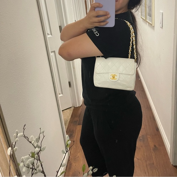 ❌sold❌ Chanel Mini Square Classic Flap Bag 24K Lambskin - Picture 16 of 17